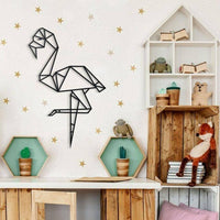 Déco murs métal flamant rose