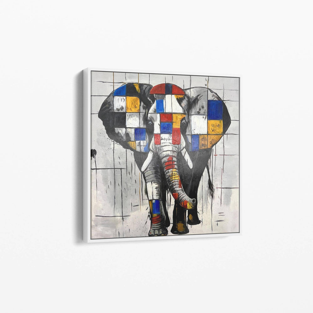 Éléphant en Composition tableau peinture