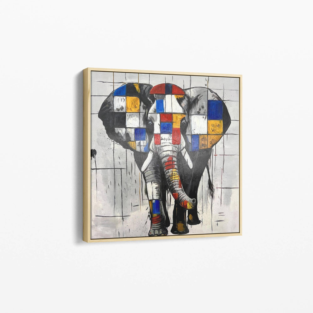 Éléphant en Composition tableau peinture