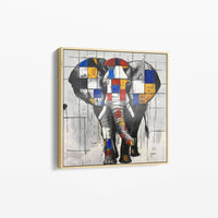 Éléphant en Composition tableau peinture