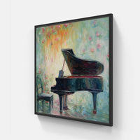 Whimsical Piano Imagery-Canvas-artwall-20x20 cm-Black-Artwall