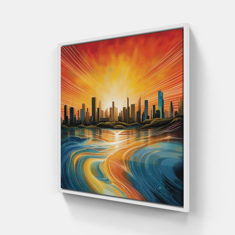 Urban Skyline Symphony-Canvas-artwall-20x20 cm-White-Artwall