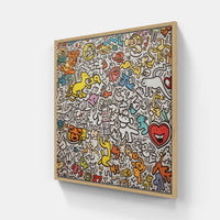 Doodle hop skip-Canvas-artwall-20x20 cm-Wood-Artwall