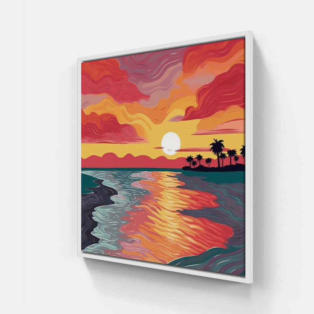 Harmonious Sunset Palette-Canvas-artwall-20x20 cm-White-Artwall