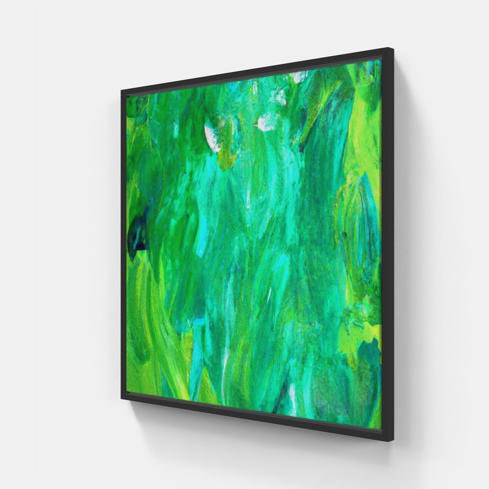 Green growth thriving-Canvas-artwall-20x20 cm-Black-Artwall