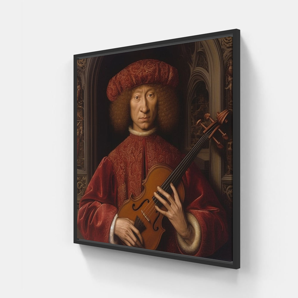 Enigmatic Van Eyck Masterpiece-Canvas-artwall-20x20 cm-Black-Artwall