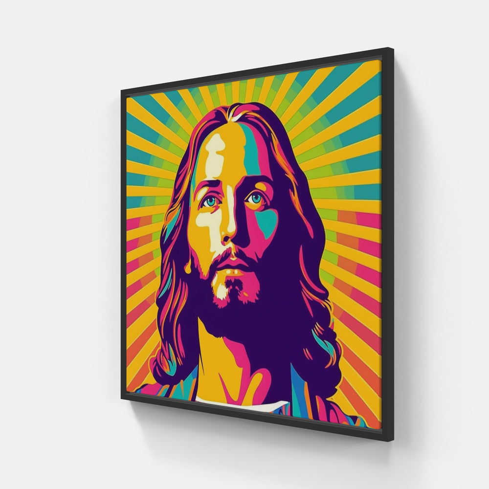 Christ Pop-Canvas-artwall-20x20 cm-Black-Artwall