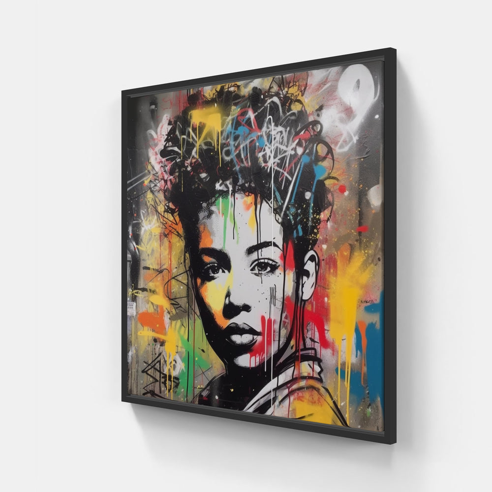 Street song hums-Canvas-artwall-20x20 cm-Black-Artwall