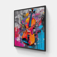 Spirited Violin Performance-Canvas-artwall-20x20 cm-Black-Artwall