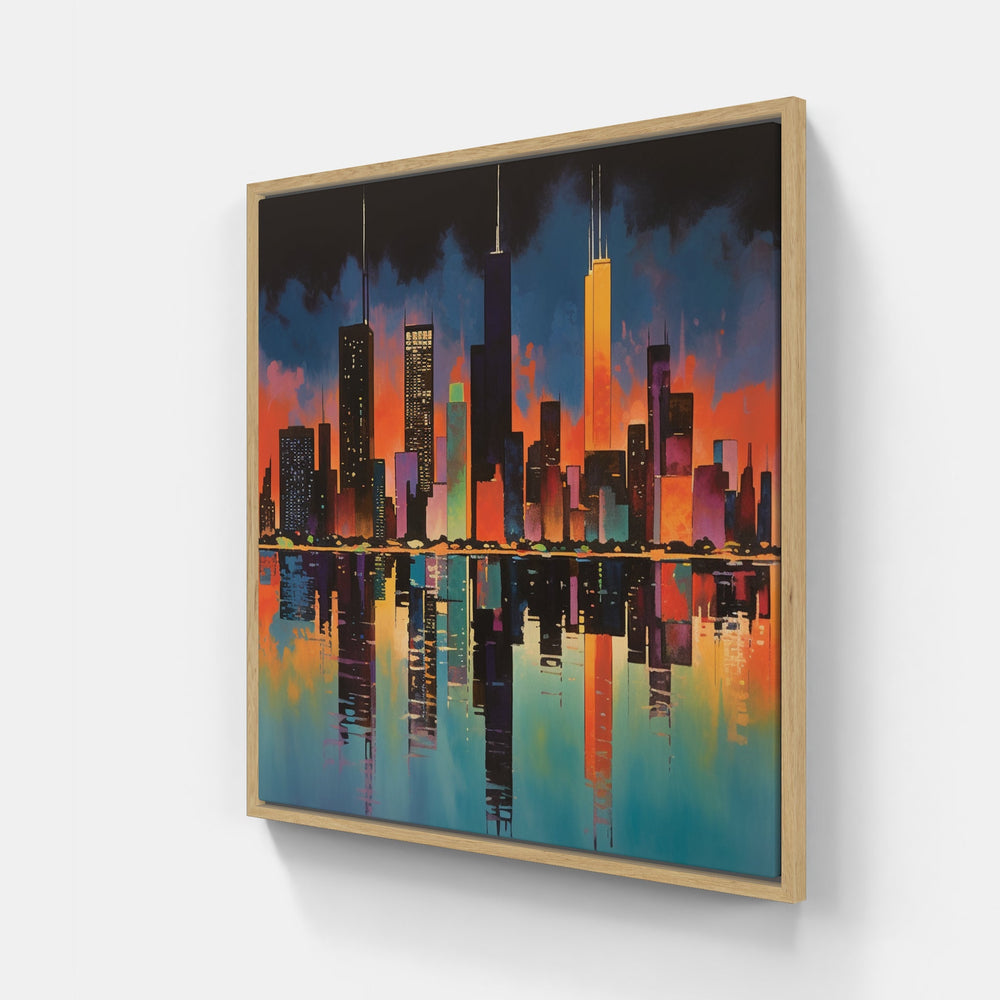 Whimsical Cityscape Skyline-Canvas-artwall-Artwall