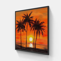 Silhouettes of the Sunset-Canvas-artwall-20x20 cm-Black-Artwall
