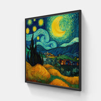 Expressive Van Gogh Brushstrokes-Canvas-artwall-20x20 cm-Black-Artwall