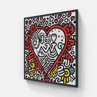 Doodle dreamscape bliss-Canvas-artwall-20x20 cm-Black-Artwall