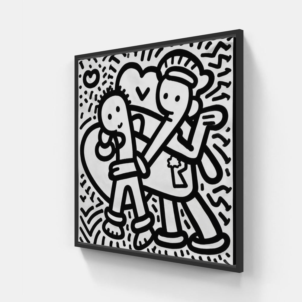 Doodle on time-Canvas-artwall-20x20 cm-Black-Artwall