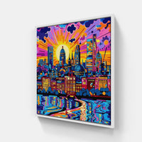 London Mosaic-Canvas-artwall-20x20 cm-White-Artwall