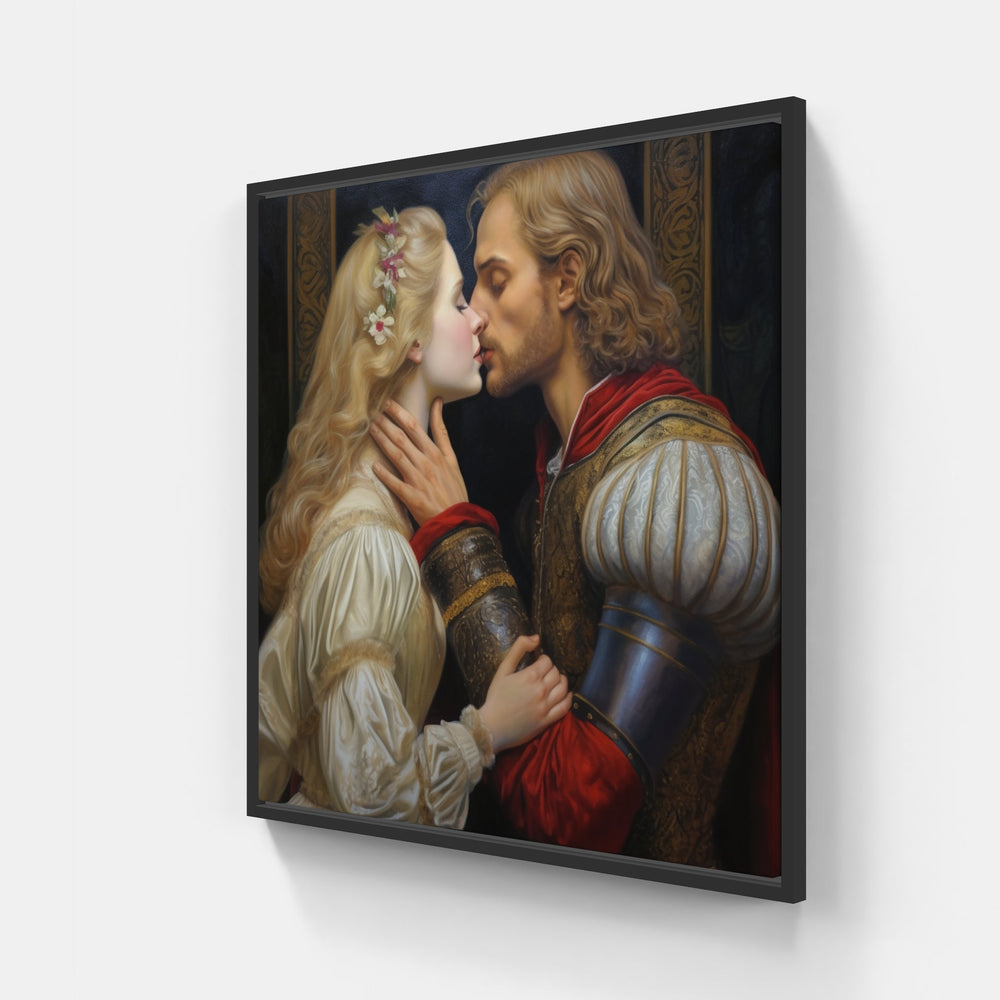 Eternal Tenderness Kiss-Canvas-artwall-20x20 cm-Black-Artwall