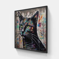 Cat purr sleep-Canvas-artwall-20x20 cm-Black-Artwall