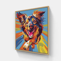 Dog bark roam joy-Canvas-artwall-20x20 cm-Wood-Artwall