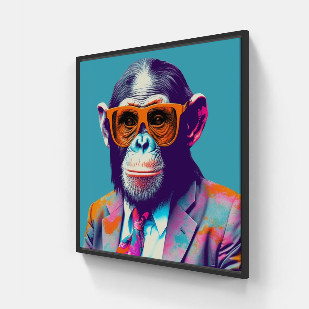 Jungle Monkey Canva-Canvas-artwall-20x20 cm-Black-Artwall