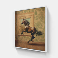 Playful Horse Foal-Canvas-artwall-20x20 cm-White-Artwall