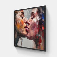 Tender Kiss Harmony Bliss-Canvas-artwall-20x20 cm-Black-Artwall