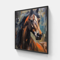 Strong Horse Trot-Canvas-artwall-20x20 cm-Black-Artwall