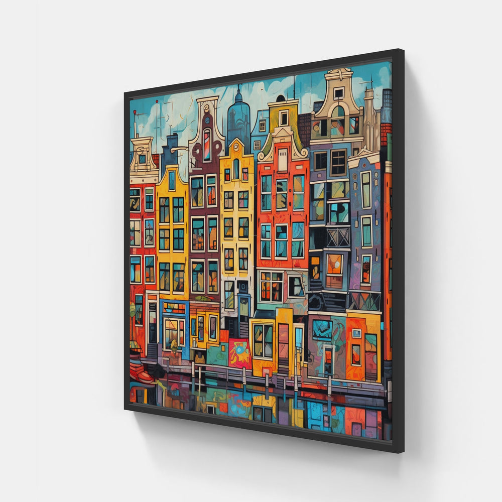 Urban Amsterdam-Canvas-artwall-20x20 cm-Black-Artwall