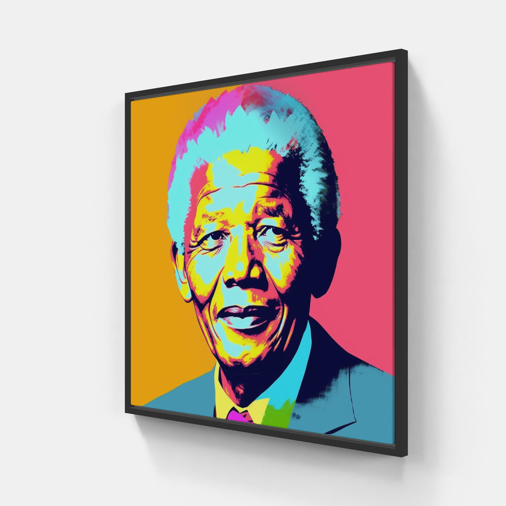 Mandela South Africa-Canvas-artwall-20x20 cm-Black-Artwall