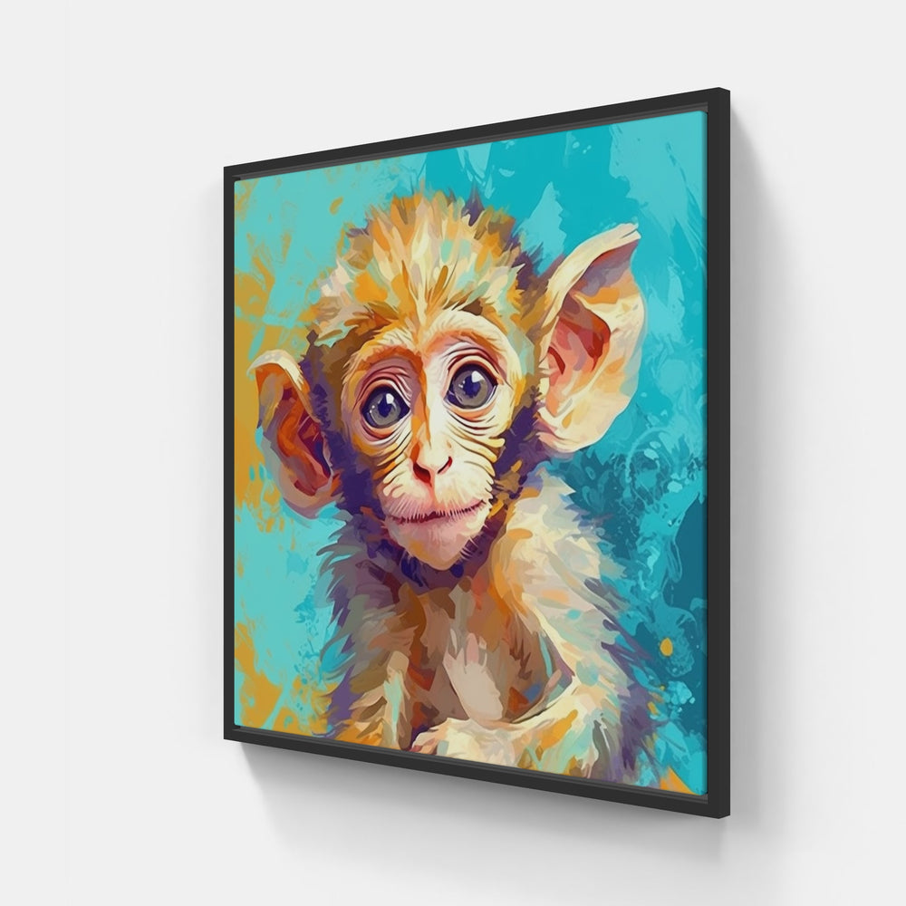 Adorable Monkeys Canva-Canvas-artwall-20x20 cm-Black-Artwall