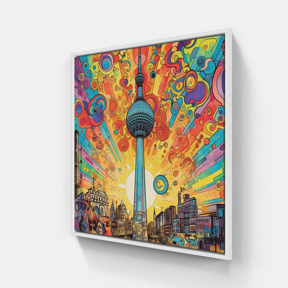 Berlin City Lights Symphony-Canvas-artwall-20x20 cm-White-Artwall