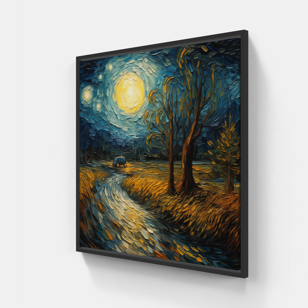Melancholic Van Gogh Serenity-Canvas-artwall-20x20 cm-Black-Artwall