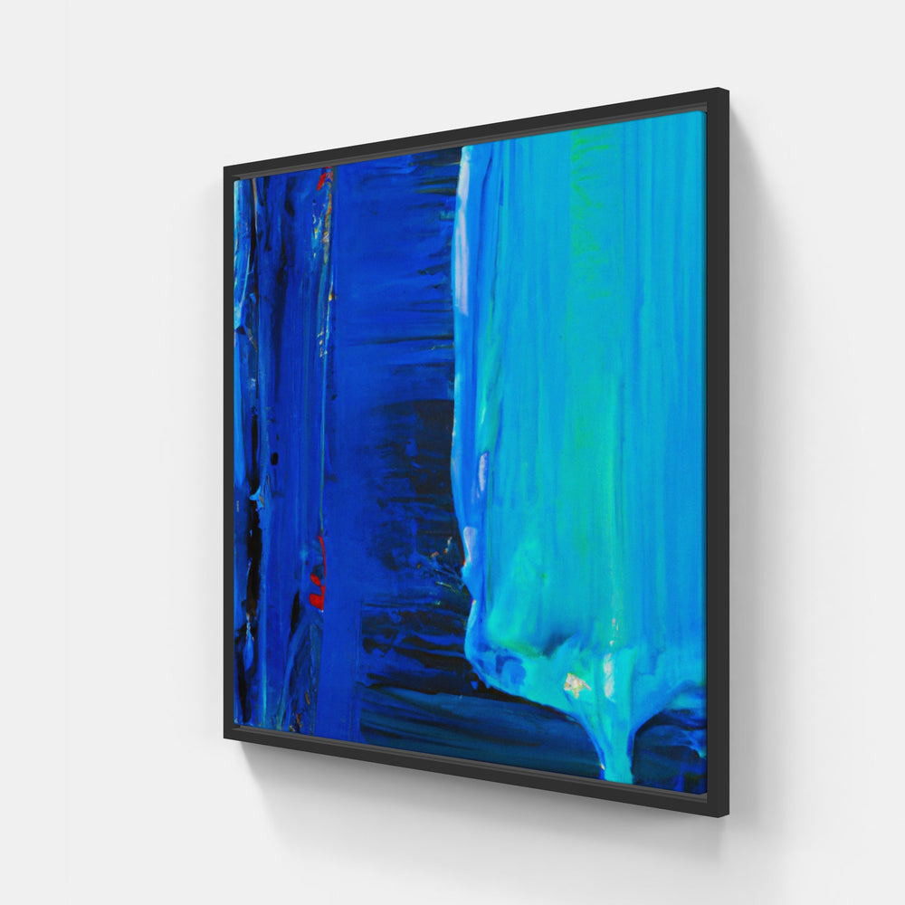 Blue on time-Canvas-artwall-20x20 cm-Black-Artwall