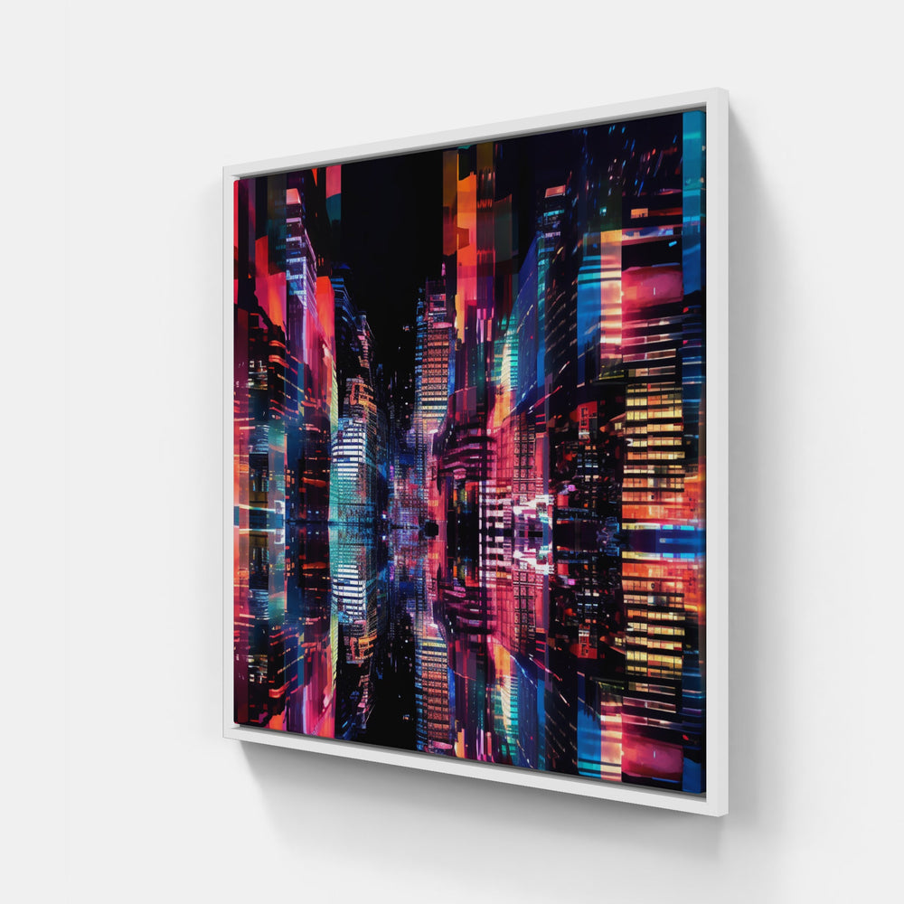 Downtown Luminescent Vibes-Canvas-artwall-40x40 cm-White-Artwall