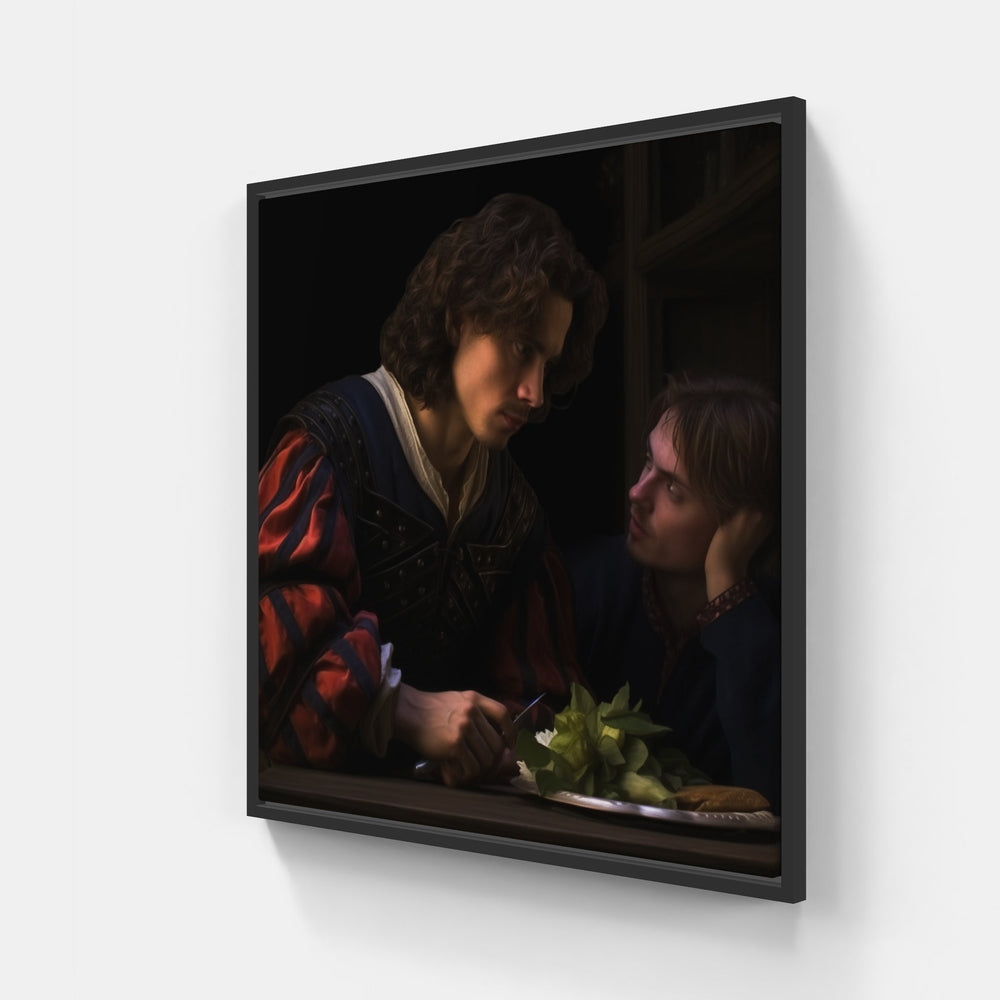 Enigmatic Caravaggio Essence-Canvas-artwall-20x20 cm-Black-Artwall