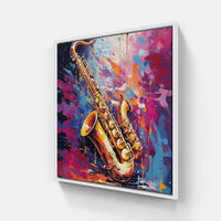 Sensational Saxophone Melodies-Canvas-artwall-20x20 cm-White-Artwall