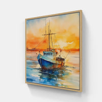 Serene Waters Majestic Boat-Canvas-artwall-Artwall