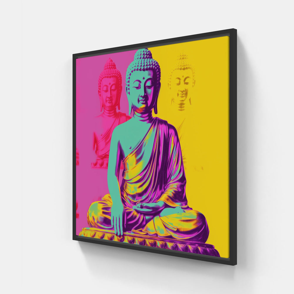 Buddha Power-Canvas-artwall-20x20 cm-Black-Artwall