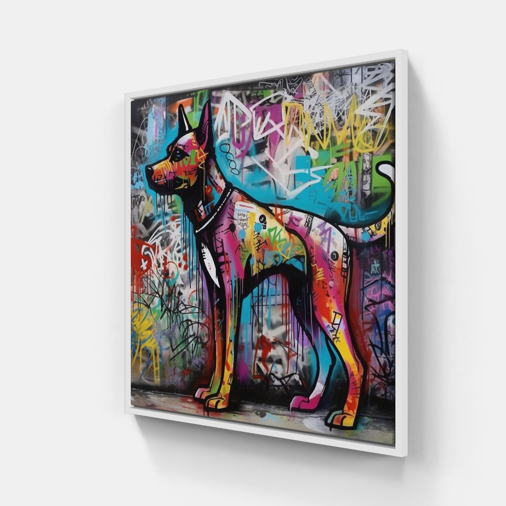 Dog love joy free-Canvas-artwall-20x20 cm-White-Artwall