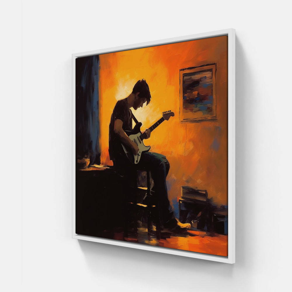 Magical Guitar Melody-Canvas-artwall-20x20 cm-White-Artwall