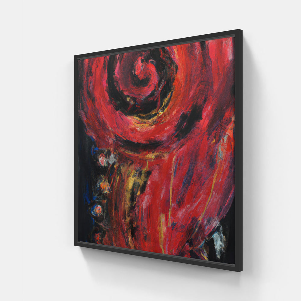 Red rose petals-Canvas-artwall-20x20 cm-Black-Artwall