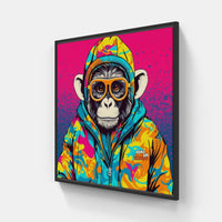 Joyful Monkey Masterpiece-Canvas-artwall-20x20 cm-Black-Artwall