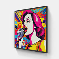Charming Singer Echo-Canvas-artwall-20x20 cm-Black-Artwall