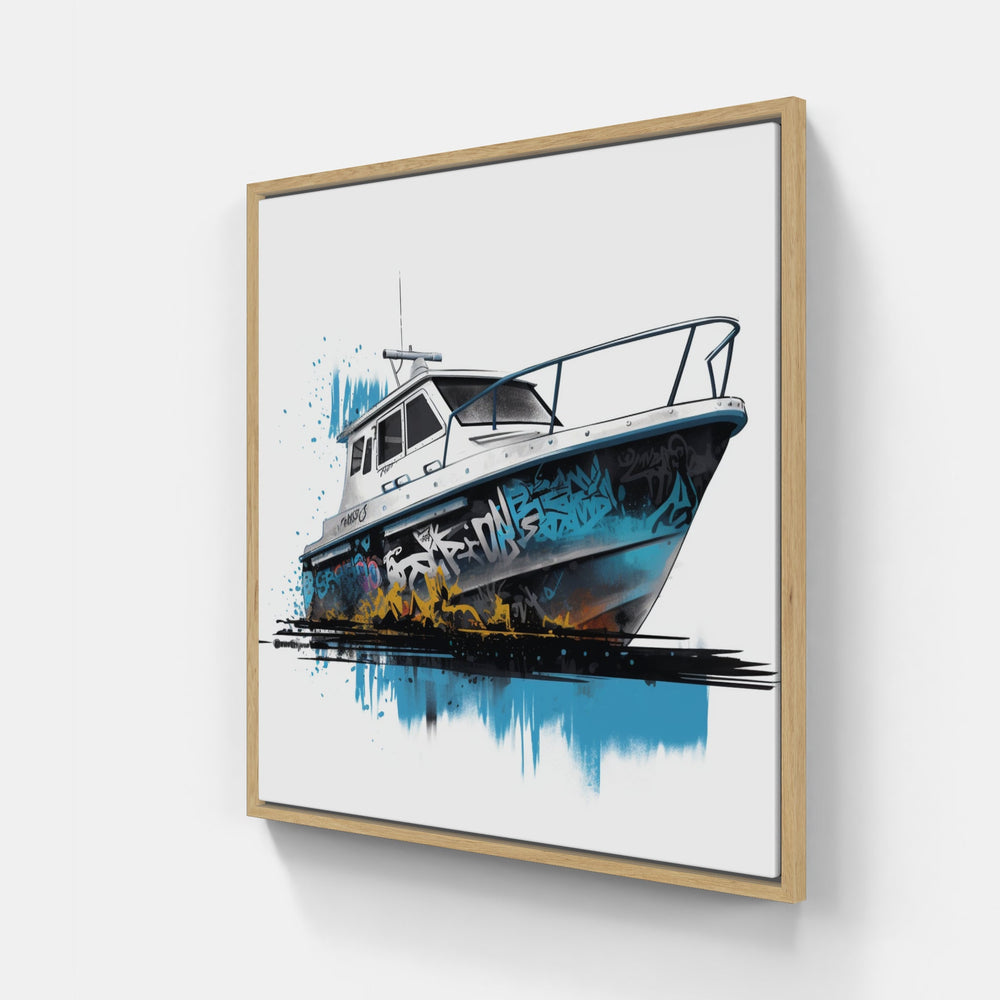 Serene Sail Away Boat Reflections-Canvas-artwall-Artwall