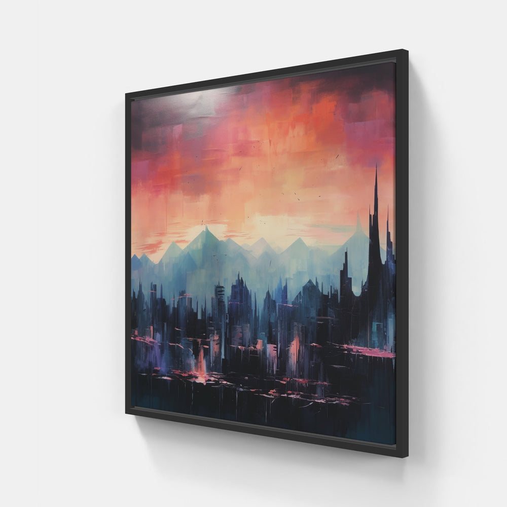 Captivating Urban Skyline-Canvas-artwall-20x20 cm-Black-Artwall
