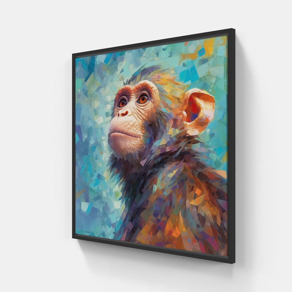Enchanting Monkey Masterpiece-Canvas-artwall-20x20 cm-Black-Artwall