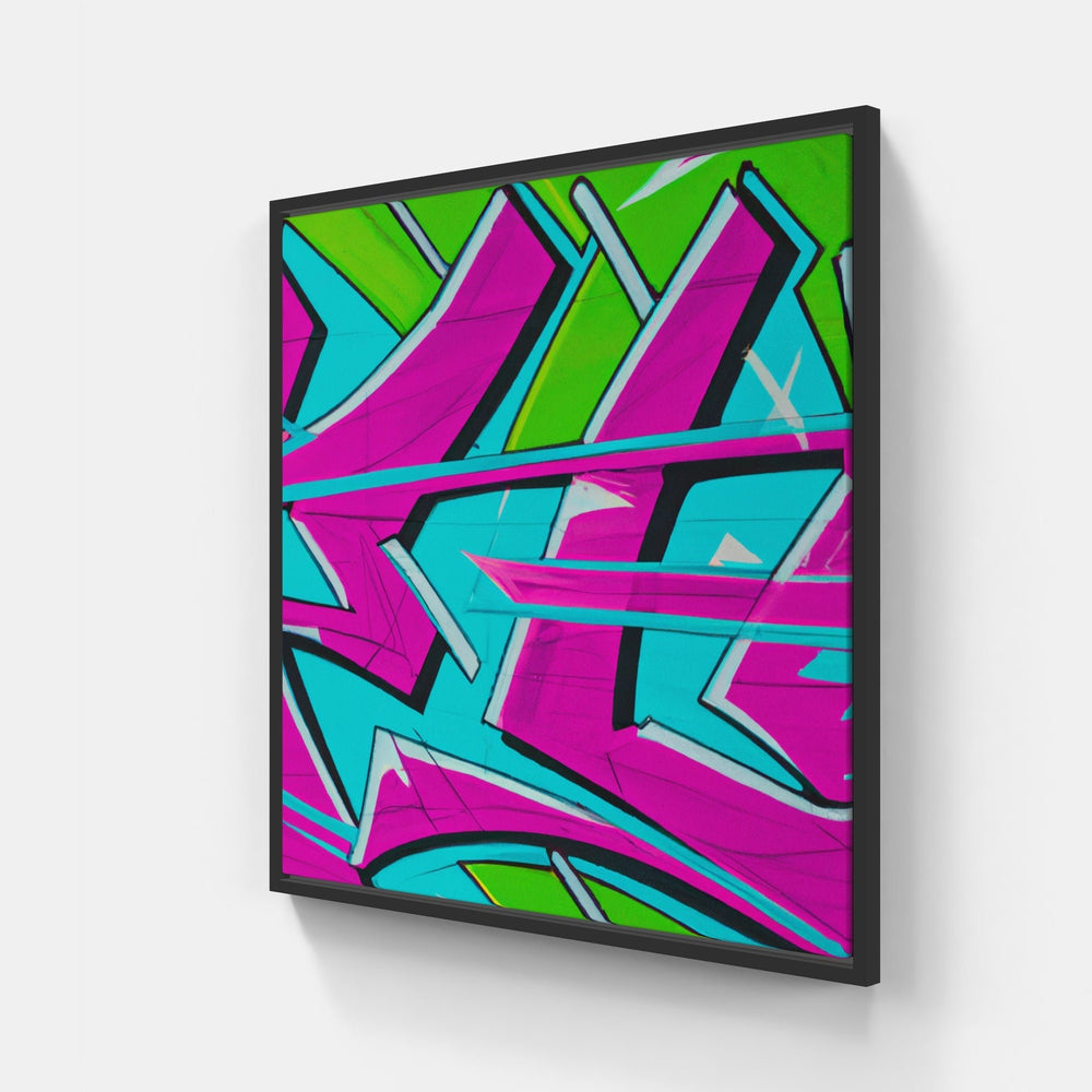 Tableau street art Wall Art Design - cadre noir caisse americaine