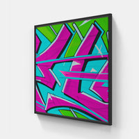 Tableau street art Wall Art Design - cadre noir caisse americaine