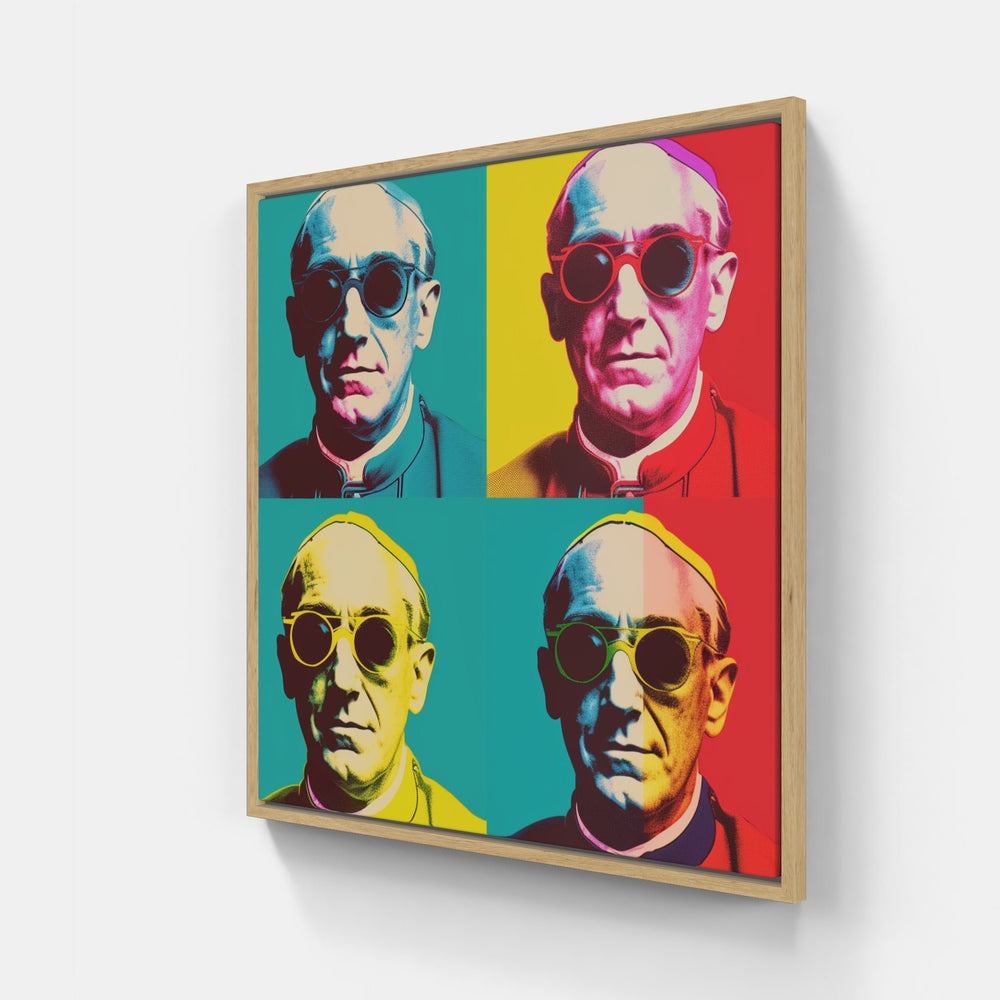Tableau pop art inspiration Warhol Captivating Vibe - cadre bois caisse americaine
