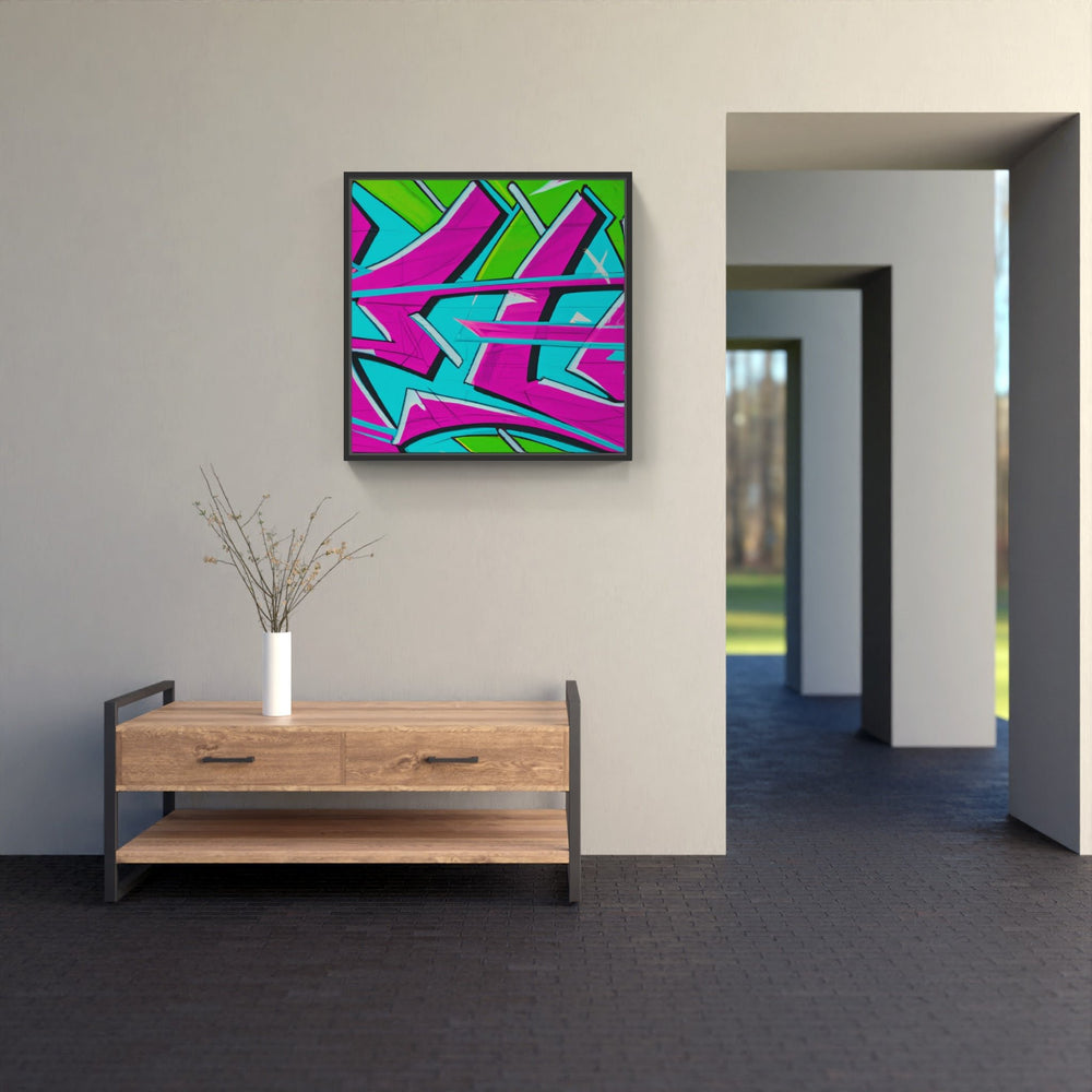 Tableau street art Wall Art Design - cadre blanc caisse americaine