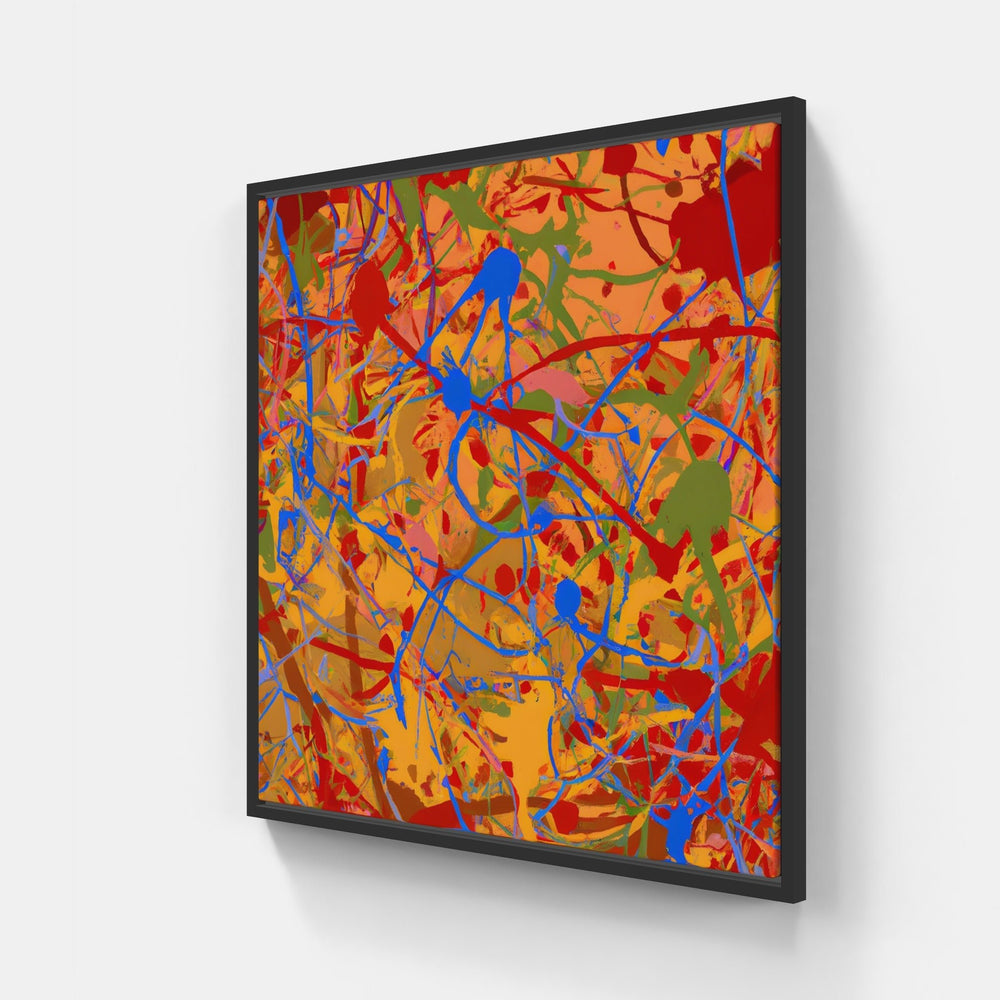 Tableau abstrait inspiration Pollock Paint - oeuvre imprimee ArtWall & Co